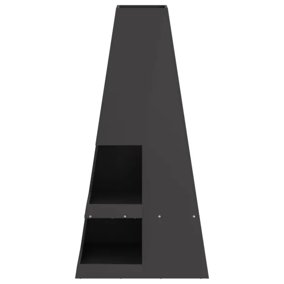 Vatră de foc piramidală din oțel, negru | Livrare gratuită