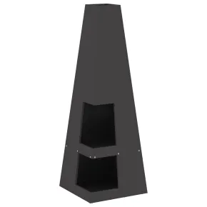 Vatră de foc cu depozitare lemne - Negru - Oțel | Comandă Acum 2