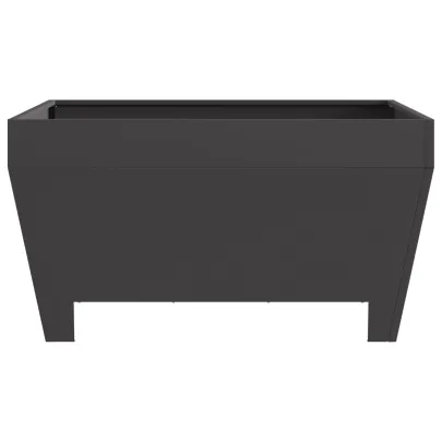 Foc de Tabără Pătrat Negru Oțel | Livrare Gratuită