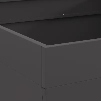 Foc de Tabără Pătrat Negru Oțel | Livrare Gratuită