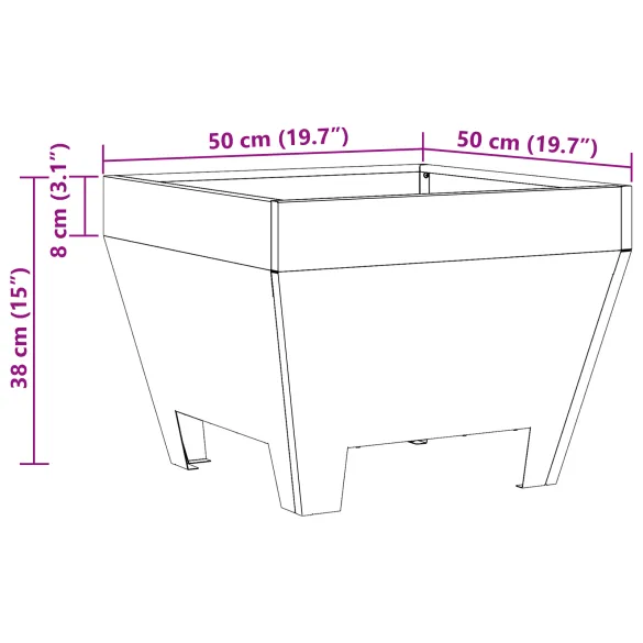 Focar Pătrat Negru Oțel pentru Grădină | Livrare Gratuită