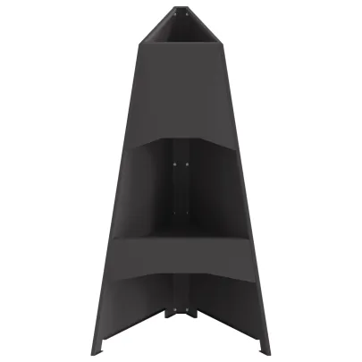 Vatră de Foc Exterior Piramidală - Negru - Oțel | Livrare Gratuită