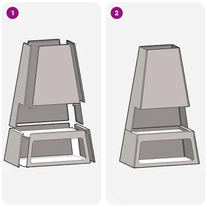 Vatră de foc rustică cu depozitare lemne - Oțel Corten