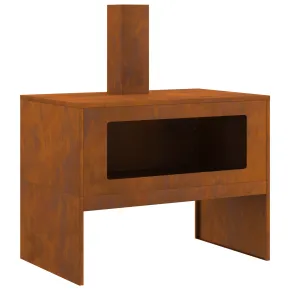 Vatră de foc exterior cu horn - Oțel corten | Livrare gratuită 2