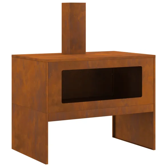 Vatră de foc exterior cu horn - Oțel corten | Livrare gratuită Vatră de foc exterior cu horn - Oțel corten | Livrare gratuită