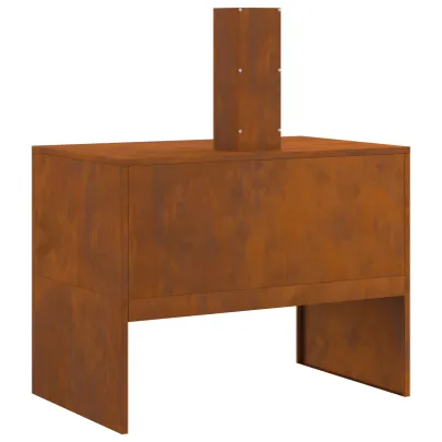 Vatră de foc exterior cu horn - Oțel corten | Livrare gratuită