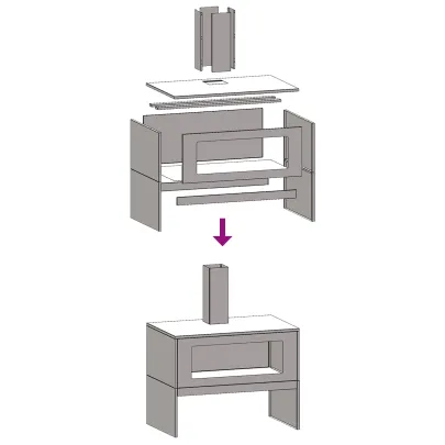 Vatră de foc exterior cu horn - Oțel corten | Livrare gratuită