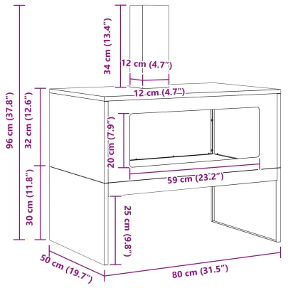 Vatră de foc exterior cu horn - Oțel corten | Livrare gratuită