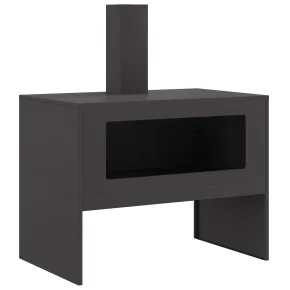 Vatră de foc exterior cu horn - negru mat - oțel rezistent 2