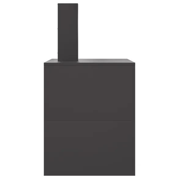 Vatră de foc exterior cu horn - negru mat - oțel rezistent Vatră de foc exterior cu horn - negru mat - oțel rezistent