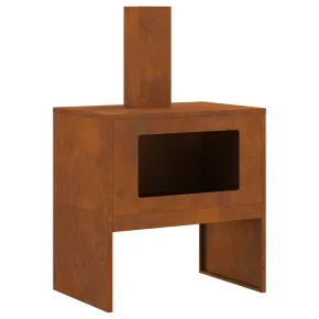 Vatră de foc cu horn - Oțel Corten - Livrare Gratuită 2