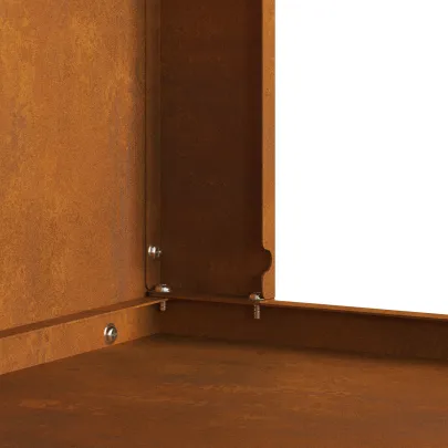 Vatră de foc cu horn - Oțel Corten - Livrare Gratuită