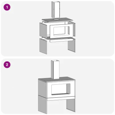Vatră de foc cu horn - Oțel Corten - Livrare Gratuită