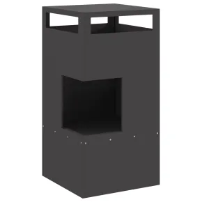 Vatră de Foc Exterior Negru, Oțel - Încălzire Balcon/Terasă 2