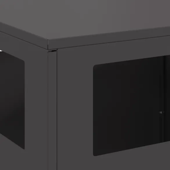 Vatră de Foc Exterior Negru, Oțel - Încălzire Balcon/Terasă