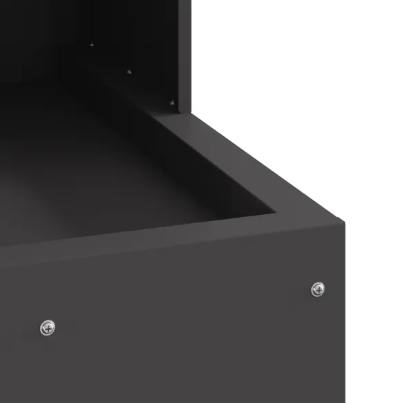 Vatră de Foc Exterior Negru, Oțel - Încălzire Balcon/Terasă