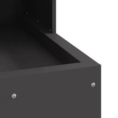 Vatră de Foc Exterior Negru, Oțel - Încălzire Balcon/Terasă