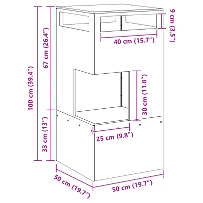 Vatră de Foc Exterior Negru, Oțel - Încălzire Balcon/Terasă