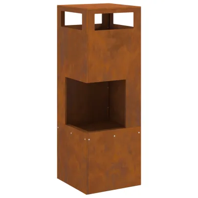 Vatră de foc pătrată din oțel corten - Livrare gratuită