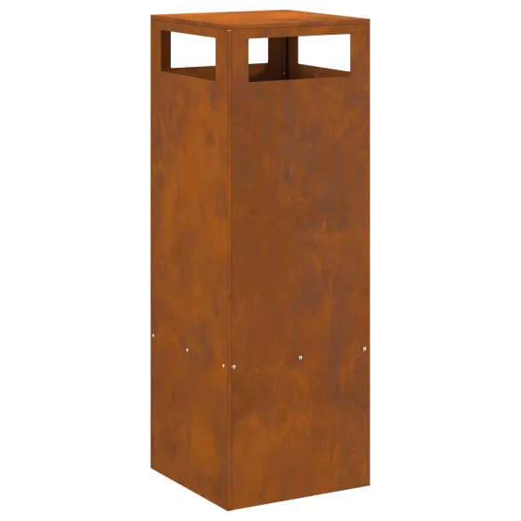 Vatră de foc pătrată din oțel corten - Livrare gratuită