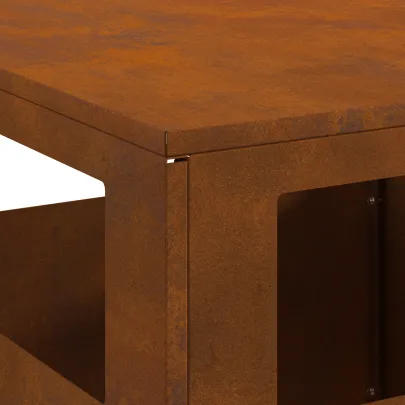 Vatră de foc pătrată din oțel corten - Livrare gratuită