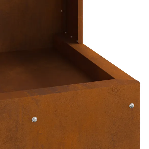 Vatră de foc pătrată din oțel corten - Livrare gratuită