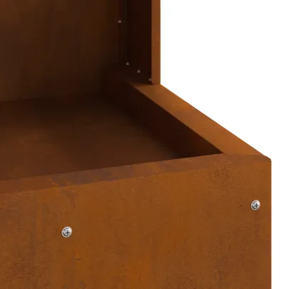 Vatră de foc pătrată din oțel corten - Livrare gratuită