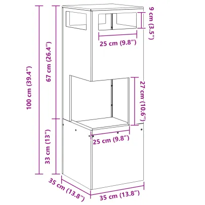 Vatră de foc pătrată negră - Oțel rezistent la rugină