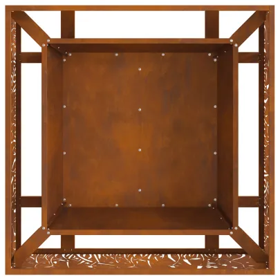 Vatră de foc pătrată din oțel corten - 80x80x30 cm