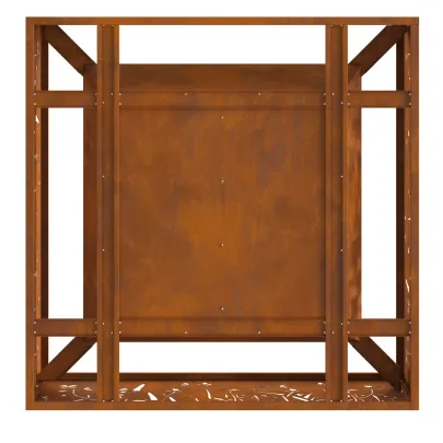 Vatră de foc pătrată din oțel corten - 80x80x30 cm
