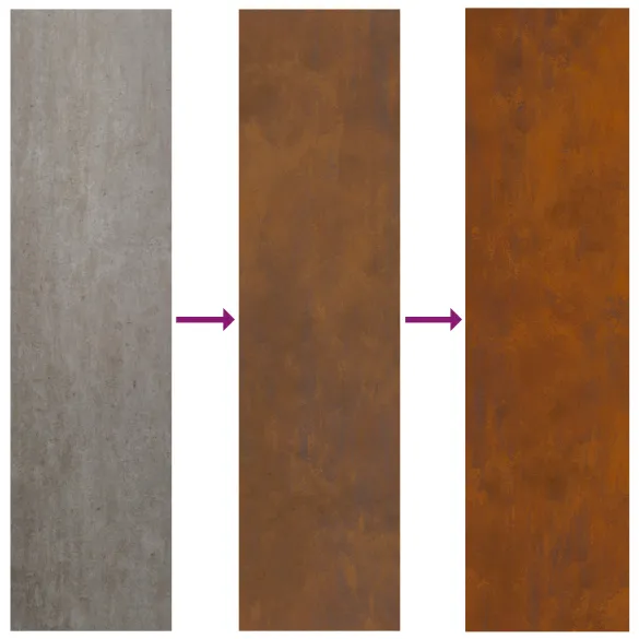 Vatră de foc pătrată din oțel corten - 80x80x30 cm