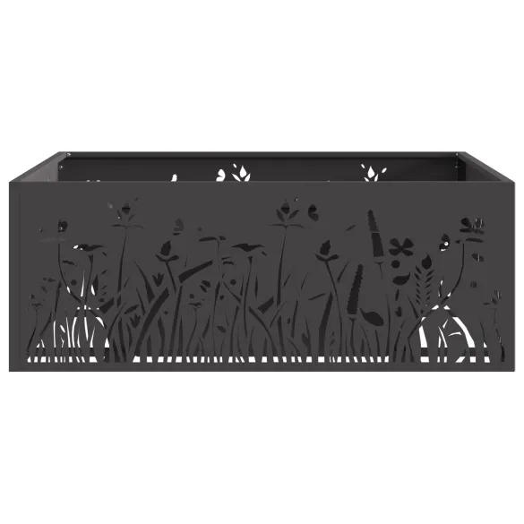 Vatră de foc pătrată exterior - Oțel negru rezistent