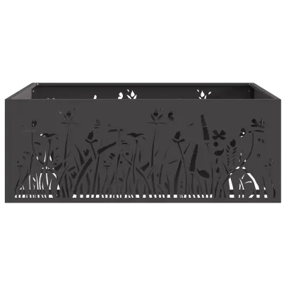 Vatră de foc pătrată exterior - Oțel negru rezistent