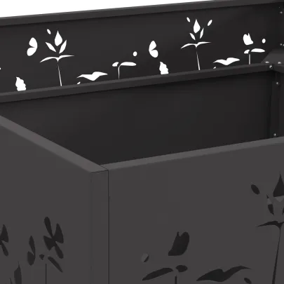 Vatră de foc pătrată exterior - Oțel negru rezistent