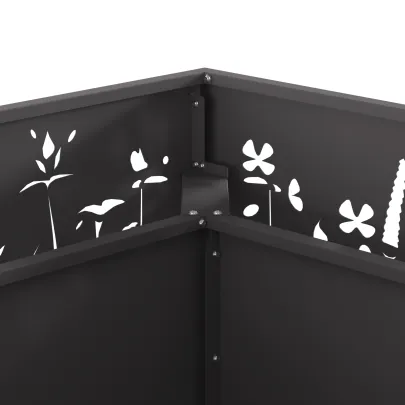 Vatră de foc pătrată exterior - Oțel negru rezistent