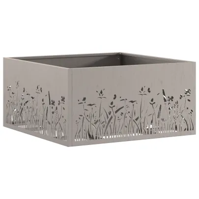 Vatră de foc pătrată din oțel corten - 60x60x30 cm