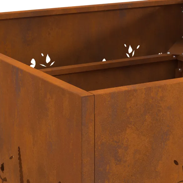 Vatră de foc pătrată din oțel corten - 60x60x30 cm Vatră de foc pătrată din oțel corten - 60x60x30 cm
