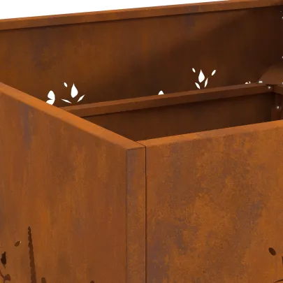 Vatră de foc pătrată din oțel corten - 60x60x30 cm