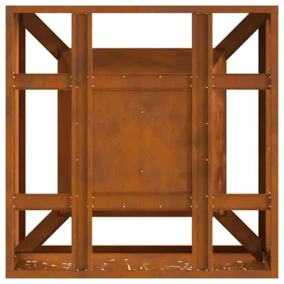 Vatră de foc pătrată din oțel corten - 60x60x30 cm