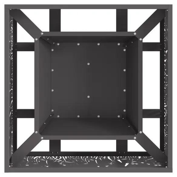 Vatră de foc pătrată exterior - Oțel negru - Livrare gratuită