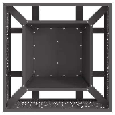 Vatră de foc pătrată exterior - Oțel negru - Livrare gratuită