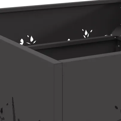 Vatră de foc pătrată exterior - Oțel negru - Livrare gratuită