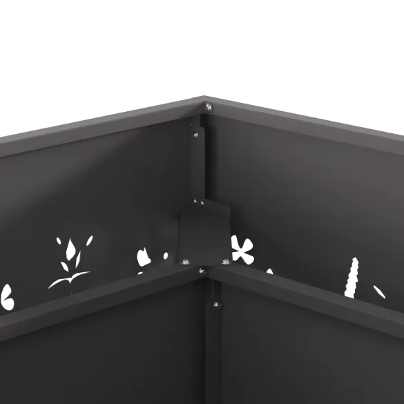 Vatră de foc pătrată exterior - Oțel negru - Livrare gratuită