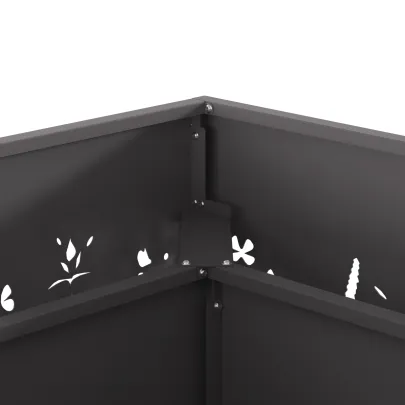 Vatră de foc pătrată exterior - Oțel negru - Livrare gratuită