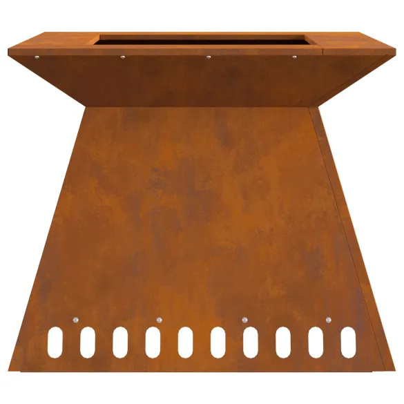 Vatră de foc Corten 60x60x50 cm - Livrare Gratuită