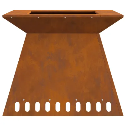 Vatră de foc Corten 60x60x50 cm - Livrare Gratuită
