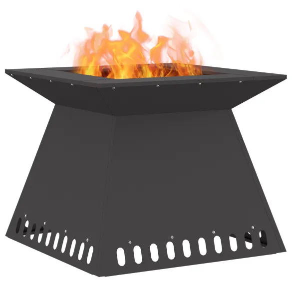 Vatră de Foc Exterior - Negru Mat - Oțel Rezistent Vatră de Foc Exterior - Negru Mat - Oțel Rezistent