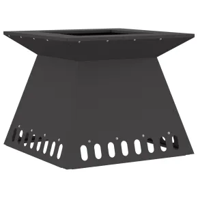 Vatră de foc pătrată - Oțel negru - Livrare gratuită 2