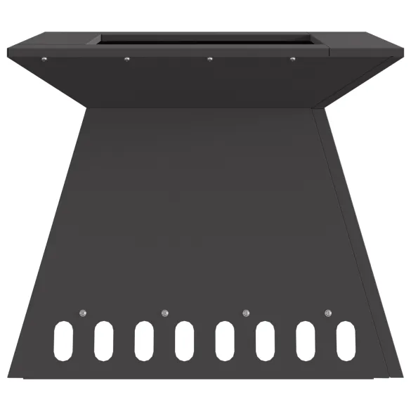 Vatră de foc pătrată - Oțel negru - Livrare gratuită