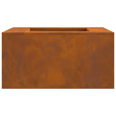 Vatră de foc pătrată din oțel corten - 80x80x40 cm